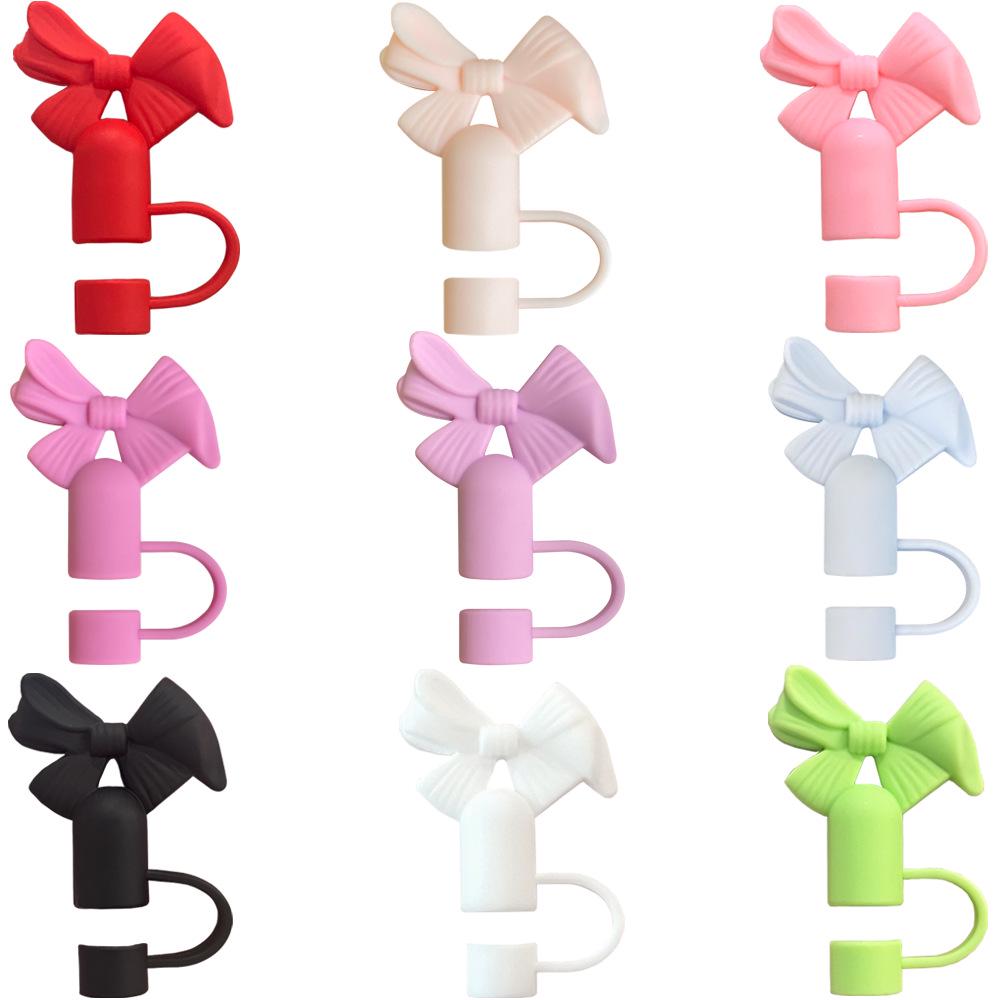 9-Piece Candy Color Straw Cap & Bow Dust Plug Set for STANLEY Cup