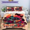 3pcs Lilo & Stitch Printed Bedding Set, Breathable And Soft, Machine Washable, Christmas Gift, Suitable for Bedroom Decoration, 118