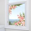 Pink Lily Corner Window Stickers Are Suitable for Bathroom Doors, Living Room and Bedroom.