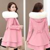 Autumn Winter Women's Woolen Coat Korean Slim Fit Lapel Wool Collar Overcoat Outerwear Wholesale