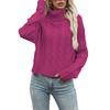 Women's Lazy Style Loose Short Long-sleeved Cable Knit Sweater