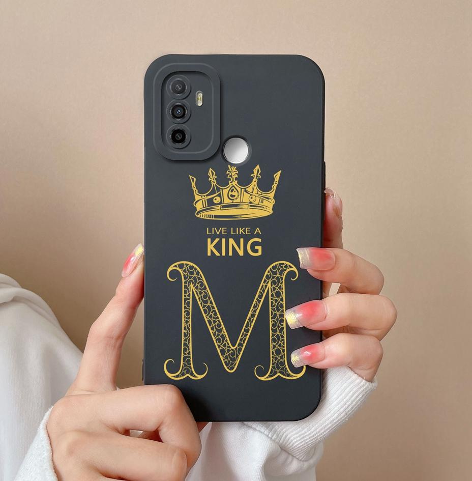 For OPPO F19 Pro+ F19S F9 F11 F15 F17 F5 F7 Case Cover Luxury Fashion Phone Bags Protective Matte Liquid Soft Silicone Crown Letters For OPPO Bumper