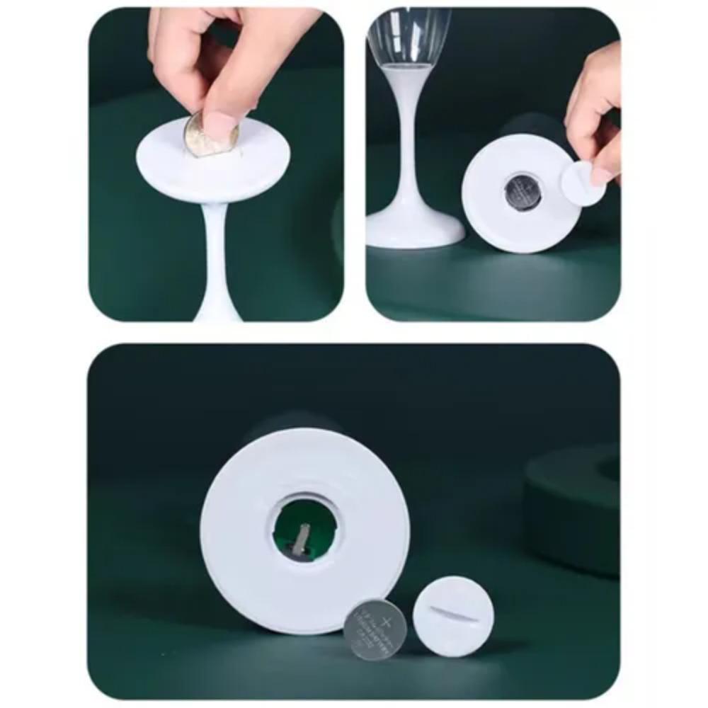 كوب أكريليك مضيء بالحث 120 مل كوب ديكور LED بلون الشمبانيا