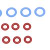 17PCS Coffee Machine O Loop Seal Replacement Kit Silicone 5PCS Large Washer 12PCS Small Gasket for BES900 920 980 990 Coffee Machines Blue and Red