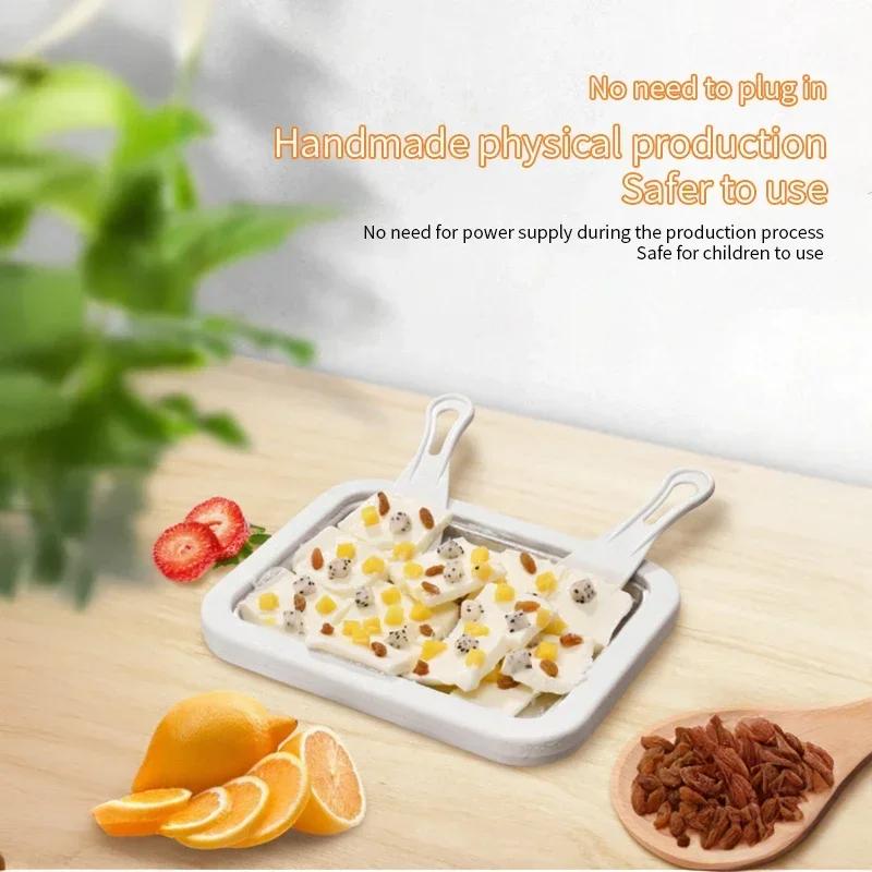 Household stir-fried yogurt machine,roll ice cream machine,stainless steel fried ice tray,equipped with 2 scrapers,for DIY food
