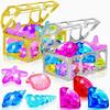 MGparty 24pcs Diving Gem Pool Toys Colorful Diamonds Set with Pirate Box Treasure Chest Summer Underwater Swimming Toys for Boys and Girls Pool Games