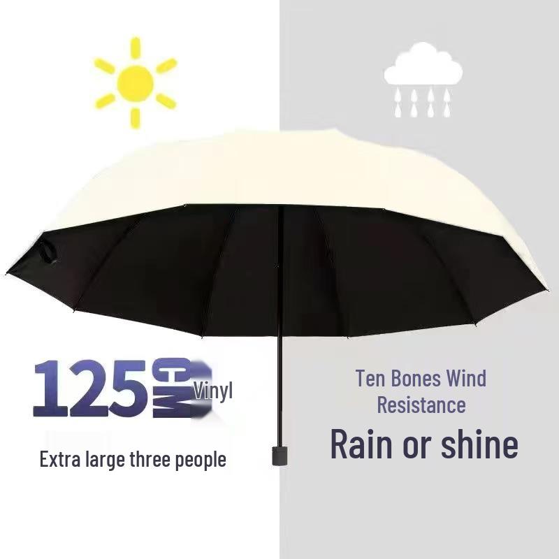Velký skládací deštník pro tři osoby, odolný proti dešti a slunci, s potiskem loga na zakázku