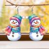 Adorable Snowman Acrylic Earrings For Winter Featuring Cute Scarf And Mittens Design