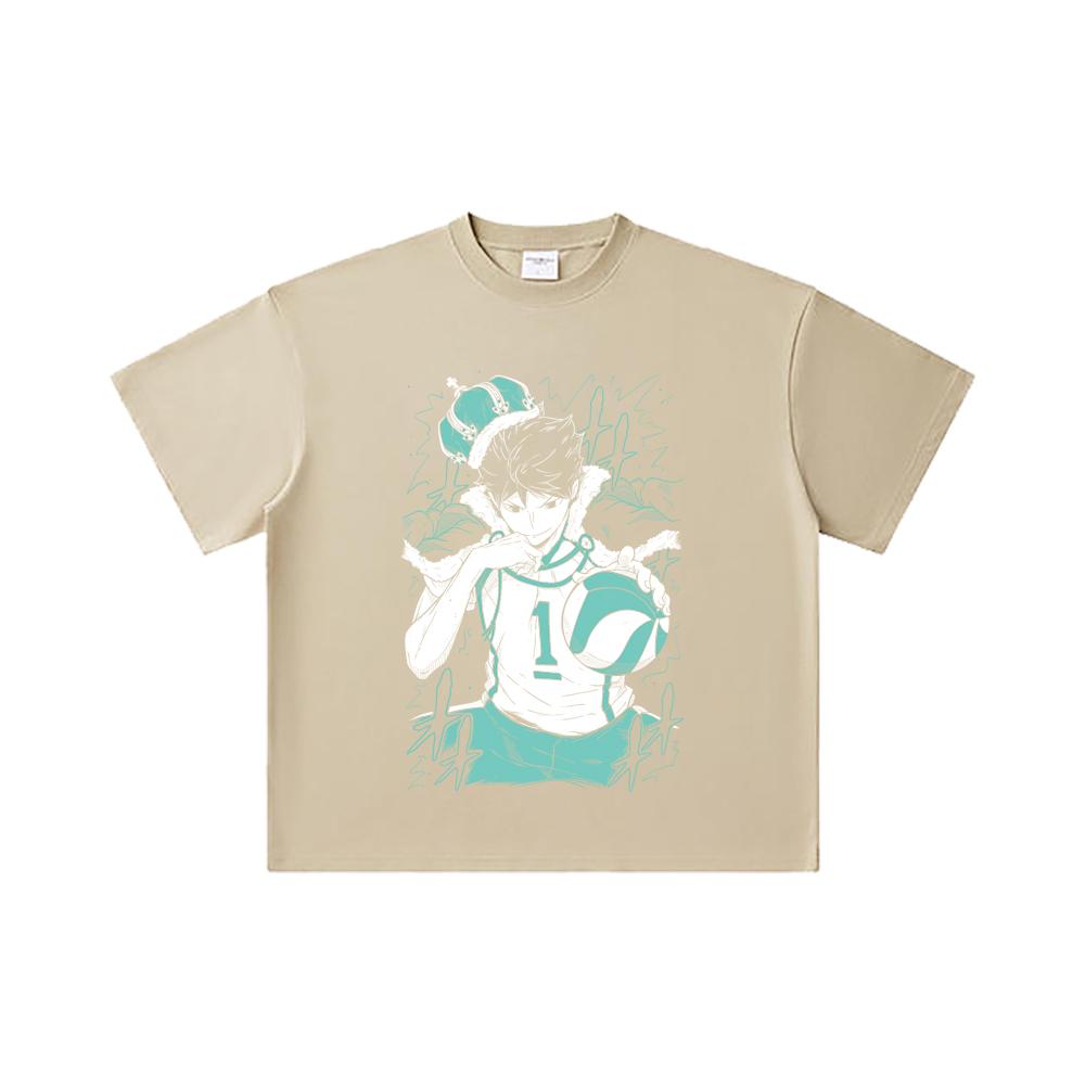 260 GSM Double Yarn 32 Count 100% Cotton Haikyu V3 Oikawa Print Unisex Heavy Cotton T Shirt