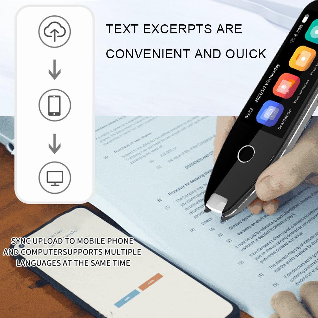 ABS Translation Pen Digital Battery Powered Screen Solid Color English Learning Translator Scanner Reader
