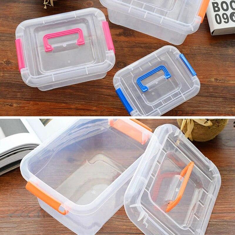 

Портативный прозрачный ящик для хранения еды большой емкости, домашний органайзер для игрушек, одежды, контейнер для лекарств, коробки для хранения в ванной комнате