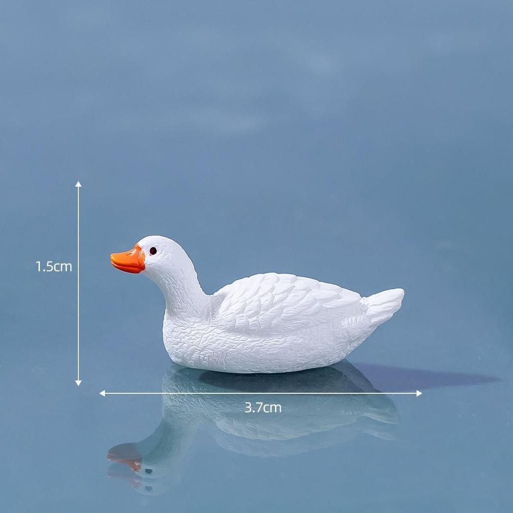 3 Pcs Mini Duck & Goose Figurines - Resin Fairy Garden Decor, Aquarium Fish Tank Accessories, Micro Landscape Moss Terrarium DIY Crafts, Home