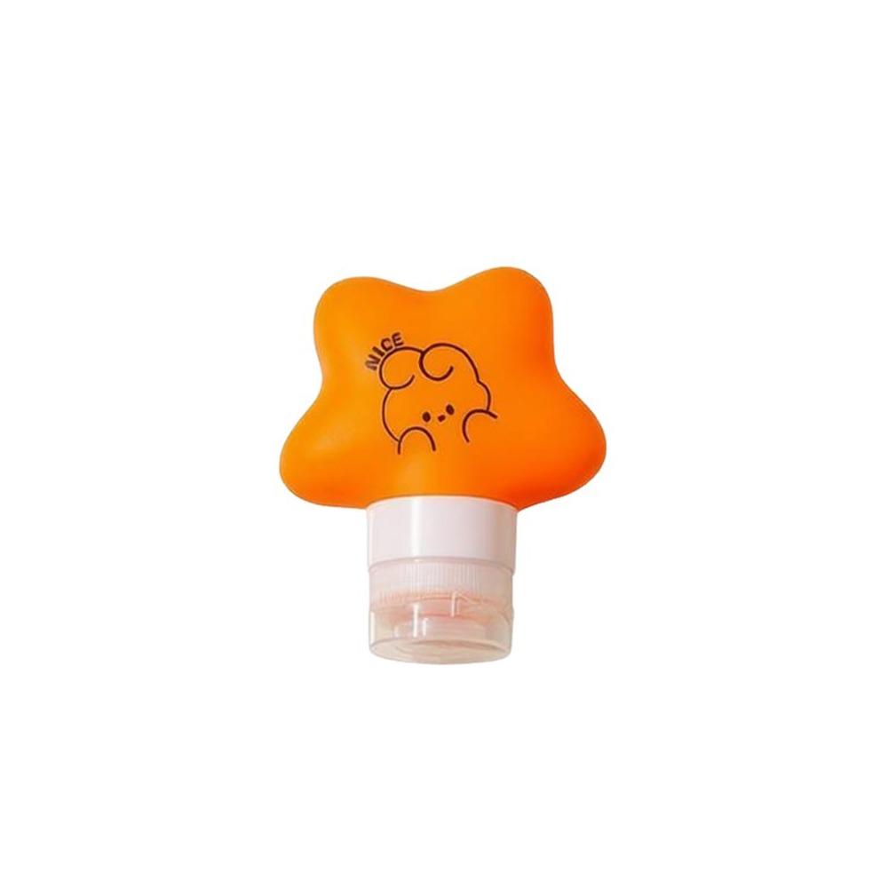 Portable Star Travel Bottles Leakproof Refillable Lotion Leakproof Squeeze Bottle 22mm Wide Mouth Silicone Toiletry Containers оранжевый