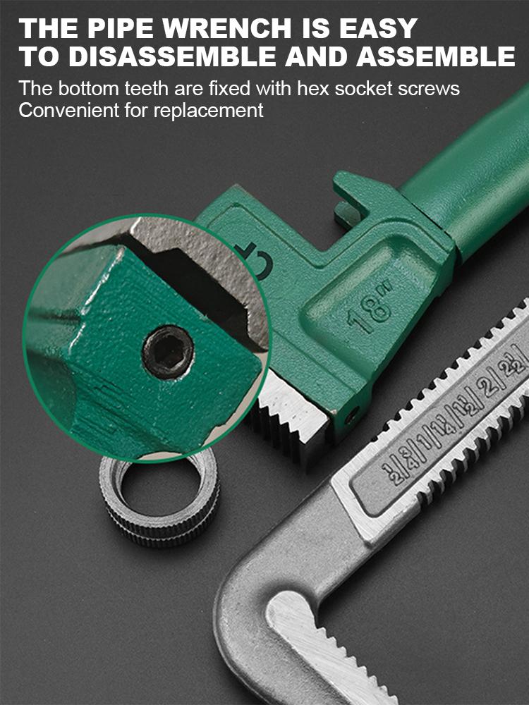 10/12/14/18 inches Heavy Duty Carbon Steel Straight Pipe Wrench ,Large Opening Adjustable Wrench,Cutting of Pipe Pliers