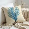 Cushion Cover  Linen  SkinFriendly Soft Decorative Case For Sofa Home Decor Blue Sea Creature Coral Shrimp Pillow cover