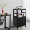 Steel Large AV Cart with Extra Storage - Adjustable Cart with Locking Cabinet, Pullout Tray, Power Strip - Easy To Assemble