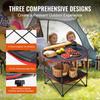 Folding Table Camping Table 720X720X610 Mm, Folding Garden Table, 2-Layer Balcony Table, Multi-Purpose Table with 4 Drink Holders, 25 Kg Load Capacity