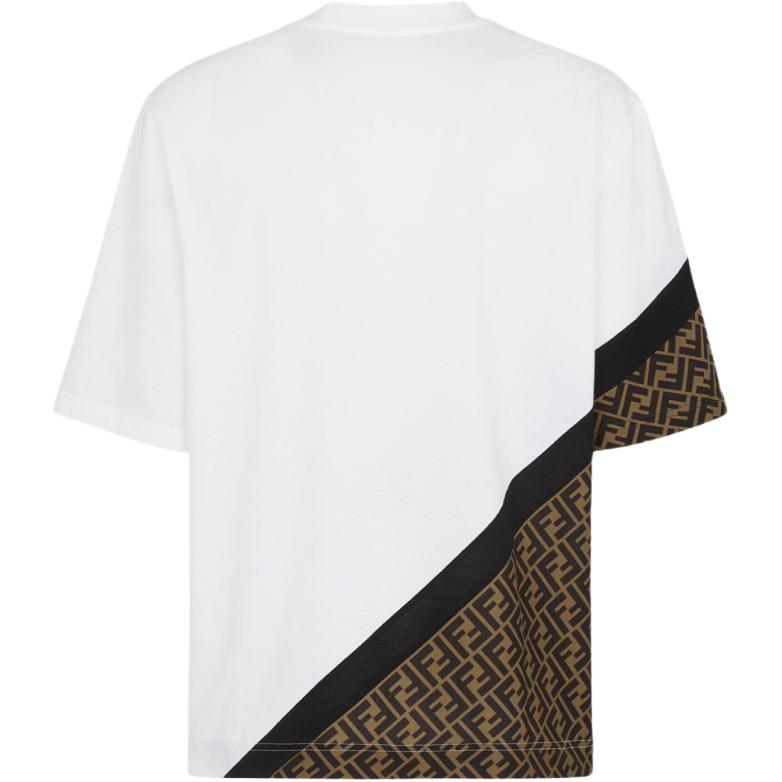 FENDI T-Shirts Men's White Crew Neck Moderate Straight Fit FAF682AN68F1KRQ
