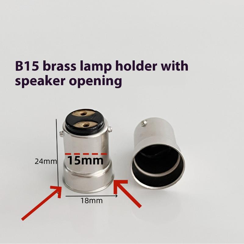 10Pcs B15 Brass-Nickel Plated Lamp Cap 1156 Single Contact Bayonet Auto Lamp Holder Ba15S Bay15D Auto Bulb Holder Cap