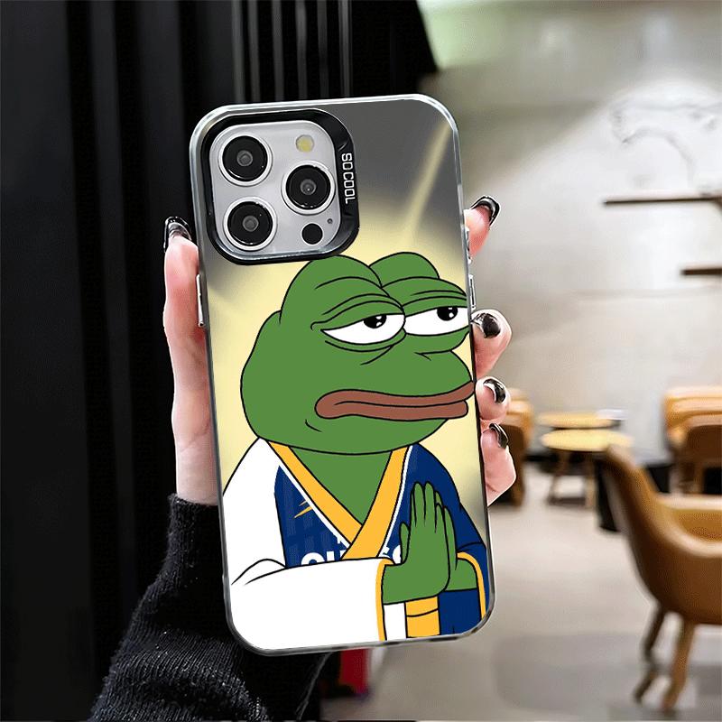 Funny Sad Forg P-Pepe Meme Soft Phone Case for iPhone 15 16 17 Pro Max 17Air 16E 14 Plus 13 12 Mini Shockproof Cover Back Shell