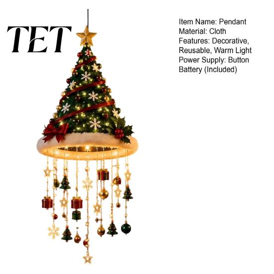 Kreative Weihnachtsbaum-Anhänger Weihnachts-Hängeornament mit LED-Lichtern, Beleuchteter Sternen-Topper, Leuchtende Dekorative Schneeflocken-Anhänger