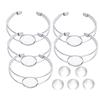 10-teiliges Set Armbandrohlinge mit Glascabochons für DIY-Armbänder, Rohlinge für Fassungen, Schmuckzubehör