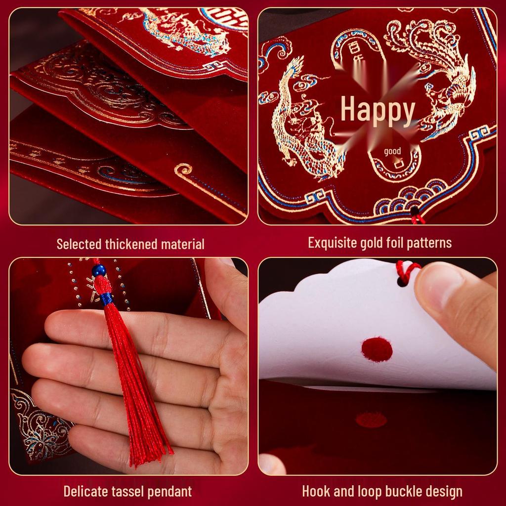 2025 High-End Chinese Wedding Red Envelope: Double Happiness Lai See for Tea Ceremony