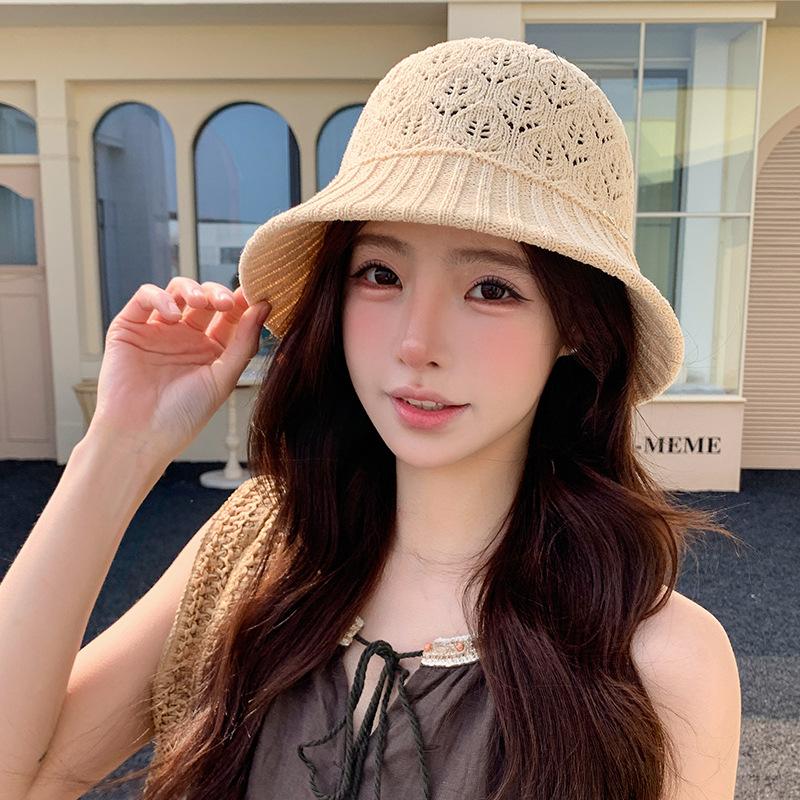 Breathable Hollow Straw Sun Hat for Women, Spring and Summer Outdoor Travel Sun Protection Hat, Korean Style Wide Brim Versatile Beach Hat