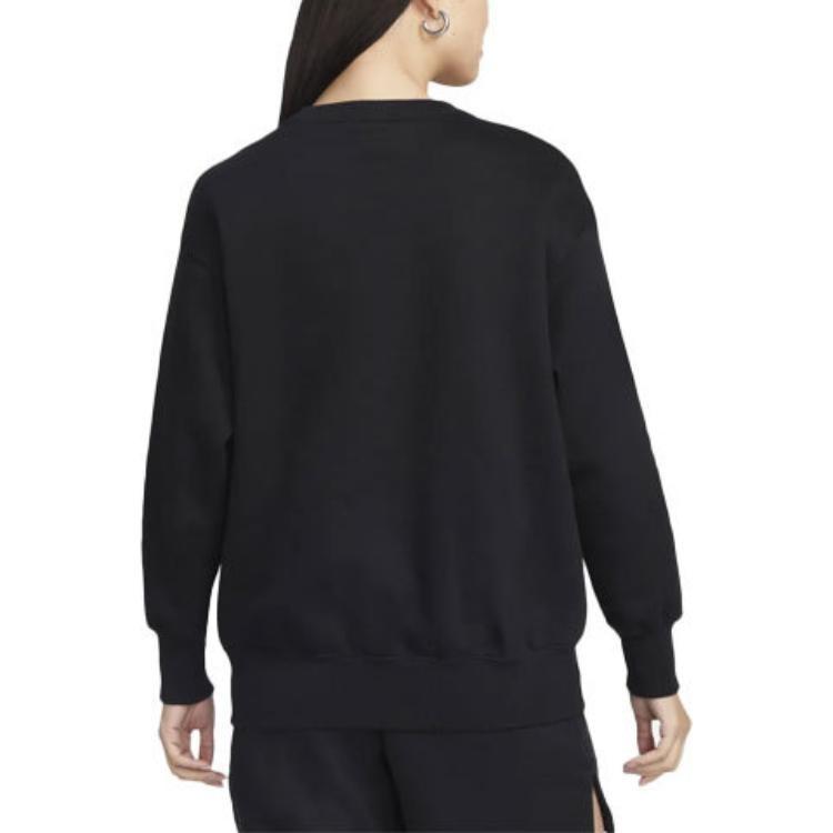 (WMNS) Nike Sportswear Phoenix Fleece Wide Fit Crew Neck Sweatshirt 'Black' Women's DQ5734-010