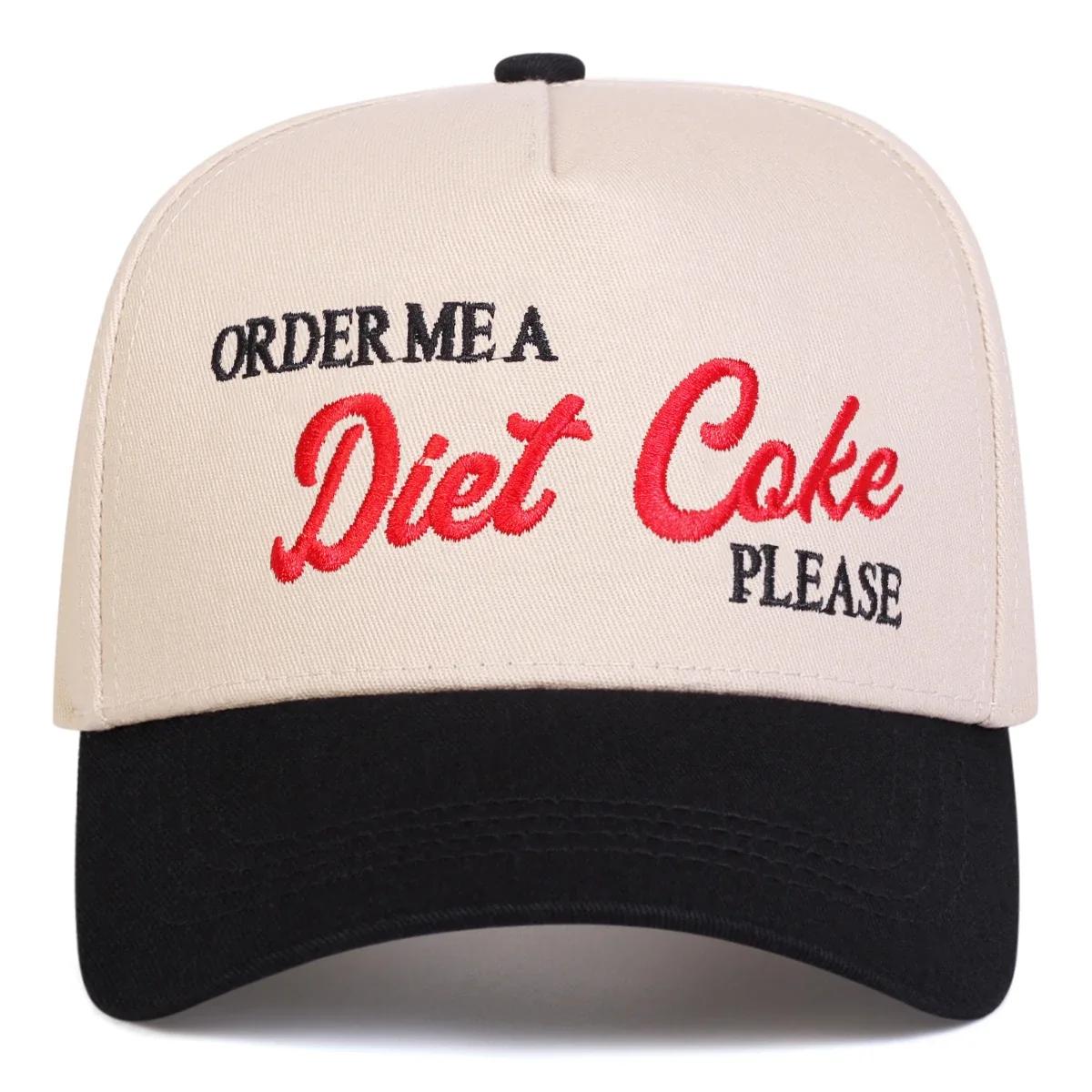 

Unisex DIET COKE Letter Embroidery Baseball Caps Spring and Autumn Outdoor Adjustable Casual Hats Sunscreen Hat Sports Cap чёрный
