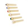 6pcs Pure Copper Brass Colorful Crystal Head Bridge Pins for Folk Acoustic Guitar With 6 Colors Crystal Head