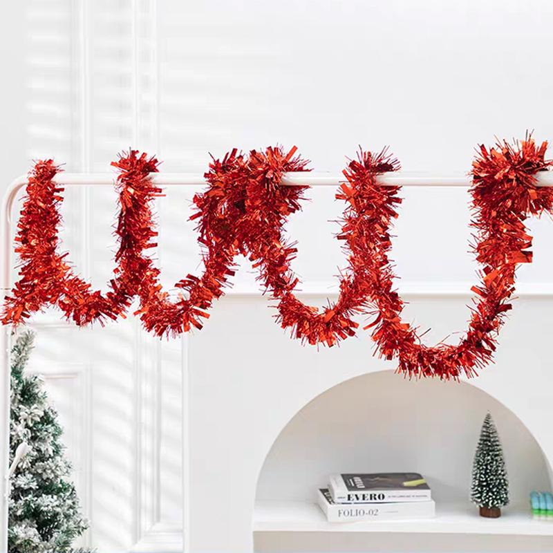 1.5/30M Long Bold Thicked Stripes Christmas Garland Colorful Christmas Wrapping Tinsel Ribbons Bar Wedding New Year Party Decor