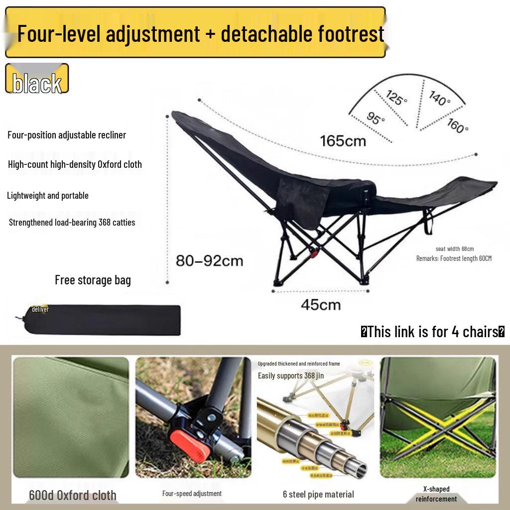 Portable Folding Office, Camping, and Beach Recliner Chair