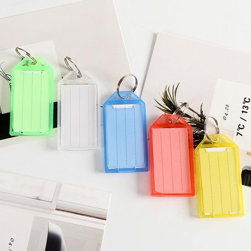 Assorted Plastic Key Tag 10/20/30PCS Random Mixed Color Flap Key Tags with Split Ring Identification Tag Easy Sorting Supply ZYF