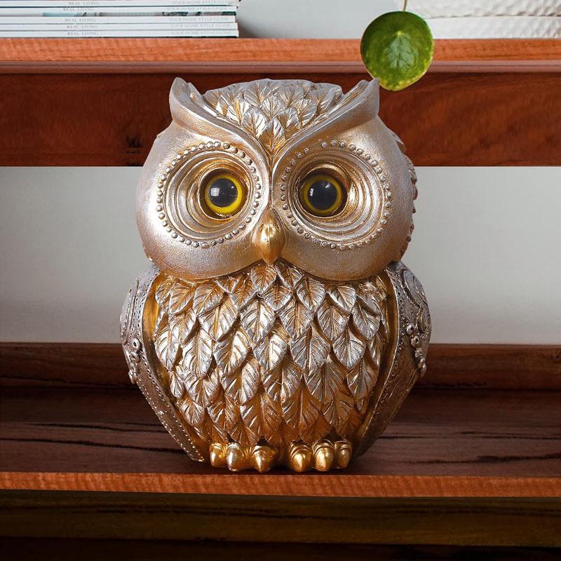 Owl Statue Ornaments, Resin Handicrafts, Decorative Ornaments for Home Living Rooms, Bedrooms, and Desks