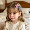 Girl Hairpin Flocking Simulated Gypsophila Bouquet Bow Shape Hair Clip Side Bangs Hair Pin Versatile Hair Accessory