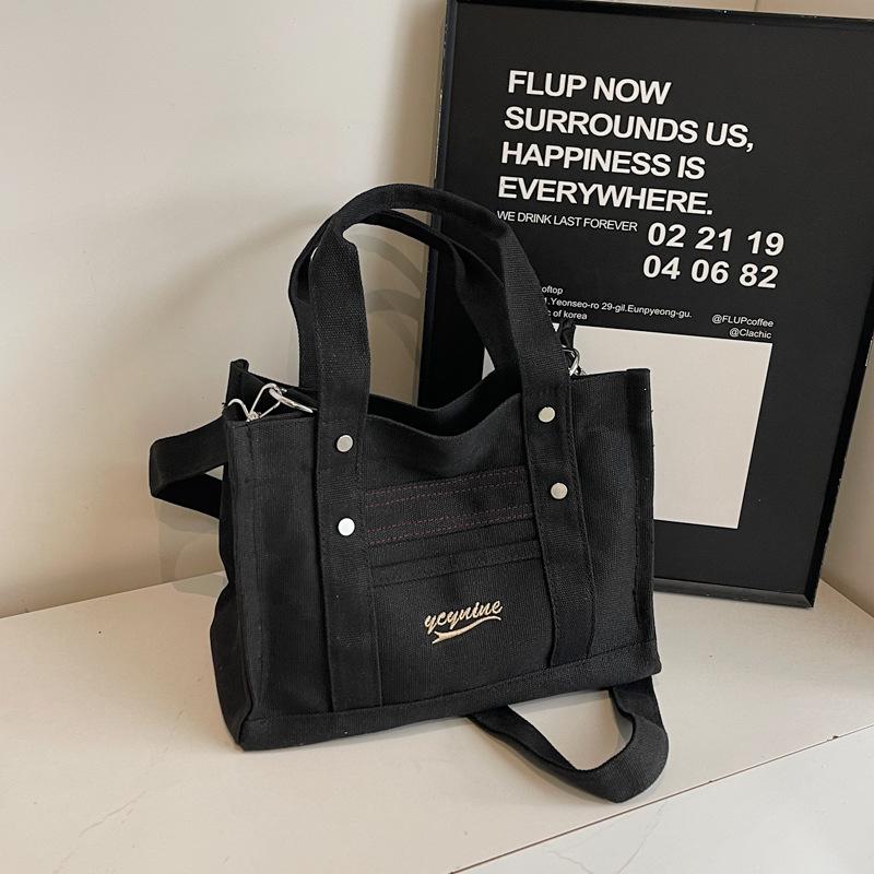 New Korean Multi-color Hand-to-wear Tote Canvas Small Bag for Women's Literary Crossbody Bag Versatile Hand-carrying Lunch Box Bento Bag