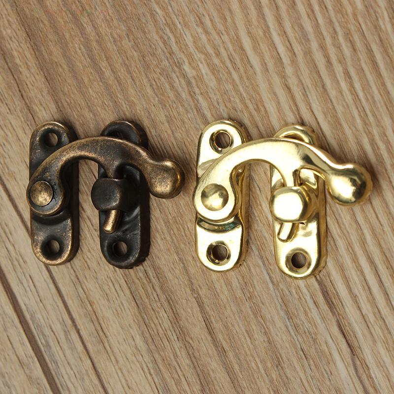 10 SZTUK Mały Antyczny Metalowy Zamek Ozdobny Hak Drewniane Pudełko Na Biżuterię Kłódka Ze Śrubami