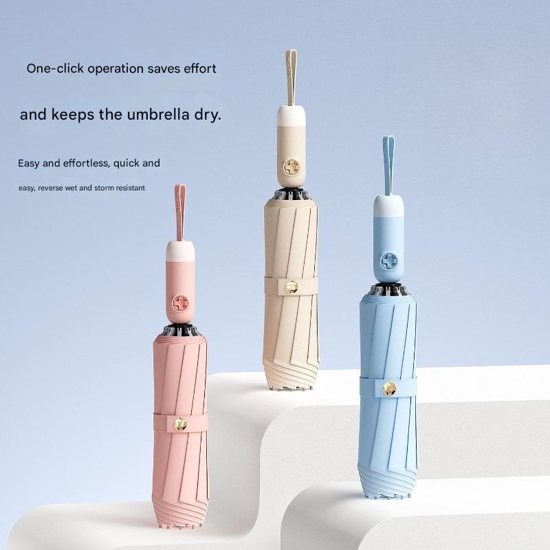 High-end Fully Automatic Reverse Umbrella Enlarged Thickened RainprooSunny Rainy Dual-use Car-mounted Business Umbrella