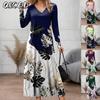 Fashion Autumn Winter Long Sleeve V-Neck Casual Dresses