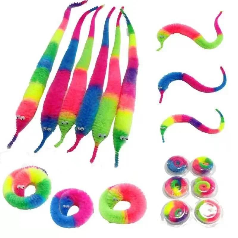 1 Stück Interaktives Katzenspielzeug Kitzeln Katze Bunter Hüpfball Haustierbedarf Puzzle Necken Indoor Katze Wurm Raupe Elastisches Spielzeug