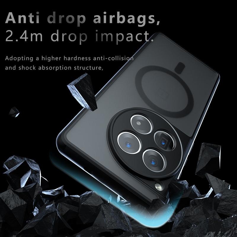 Per OnePlus 12 12R Custodia Magnetica in TPU Opaco Anti-impronte Antiurto Anti-caduta Non Ingiallente Guscio Posteriore