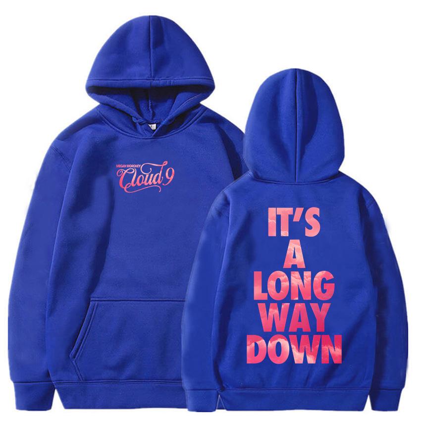 Megan Moroney Felpe Cloud 9 Stampa Lettera It's A Long Way Down Felpa con Cappuccio Manica Lunga Pile Pullover Abbigliamento Uomo Donna