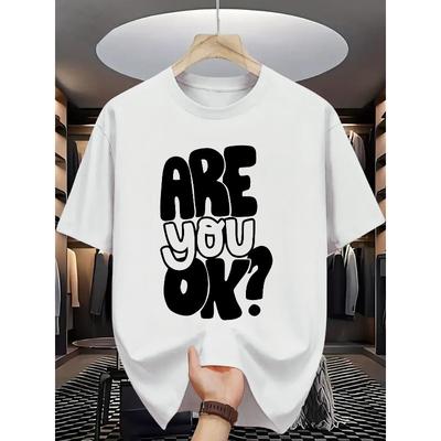 Sommer Herren Mode Kurzarm T-Shirt mit Buchstabenmuster Aufdruck, Rundhals