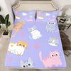 Cartoon Animal Cat Pattern Bed Hat Four-Piece Bedding Set Bedroom Dormitory Bedding Decoration