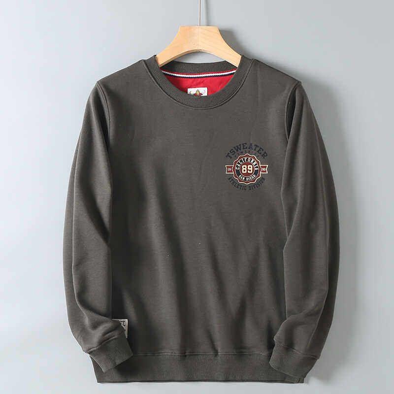 Hk Trendy Brand! Spring and Autumn Knitted Terry Cotton Letter-Print Pullover Sweatshirt for Men, Loose Casual Couple's Sports Jacket
