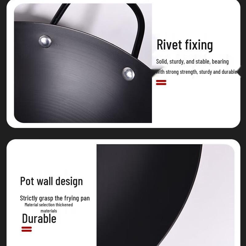 Jixingren Professional Uncoated Cast Iron Wok