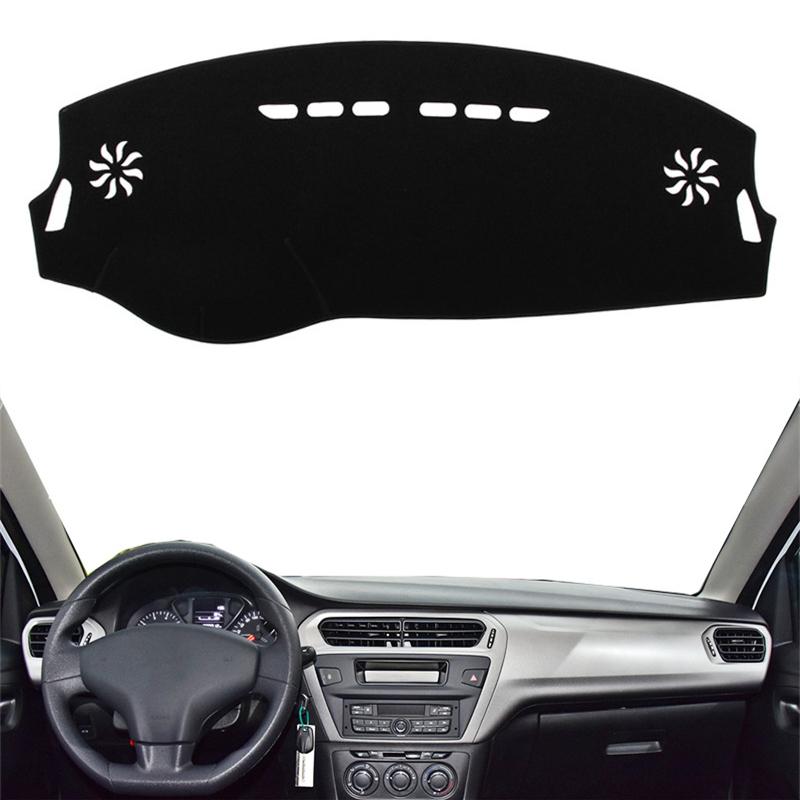 

For Citroen C-Elysee 2012-2016 2017 2018 Peugeot 301 2012- Dashboard Cover Dash Mat Sun Shade Carpet Cushion Car Accessories Black(Red Edge)