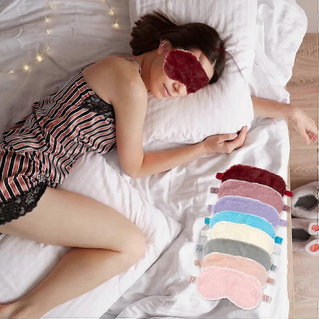 4-Piece Plush Sleep Masks - Silky Backing & Adjustable Fit