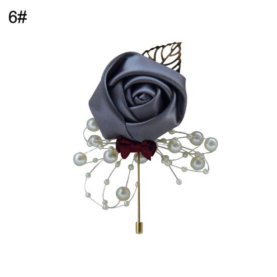 Umělá květina list Boutonniere živůtek svatební obřad nevěsta ženich brož